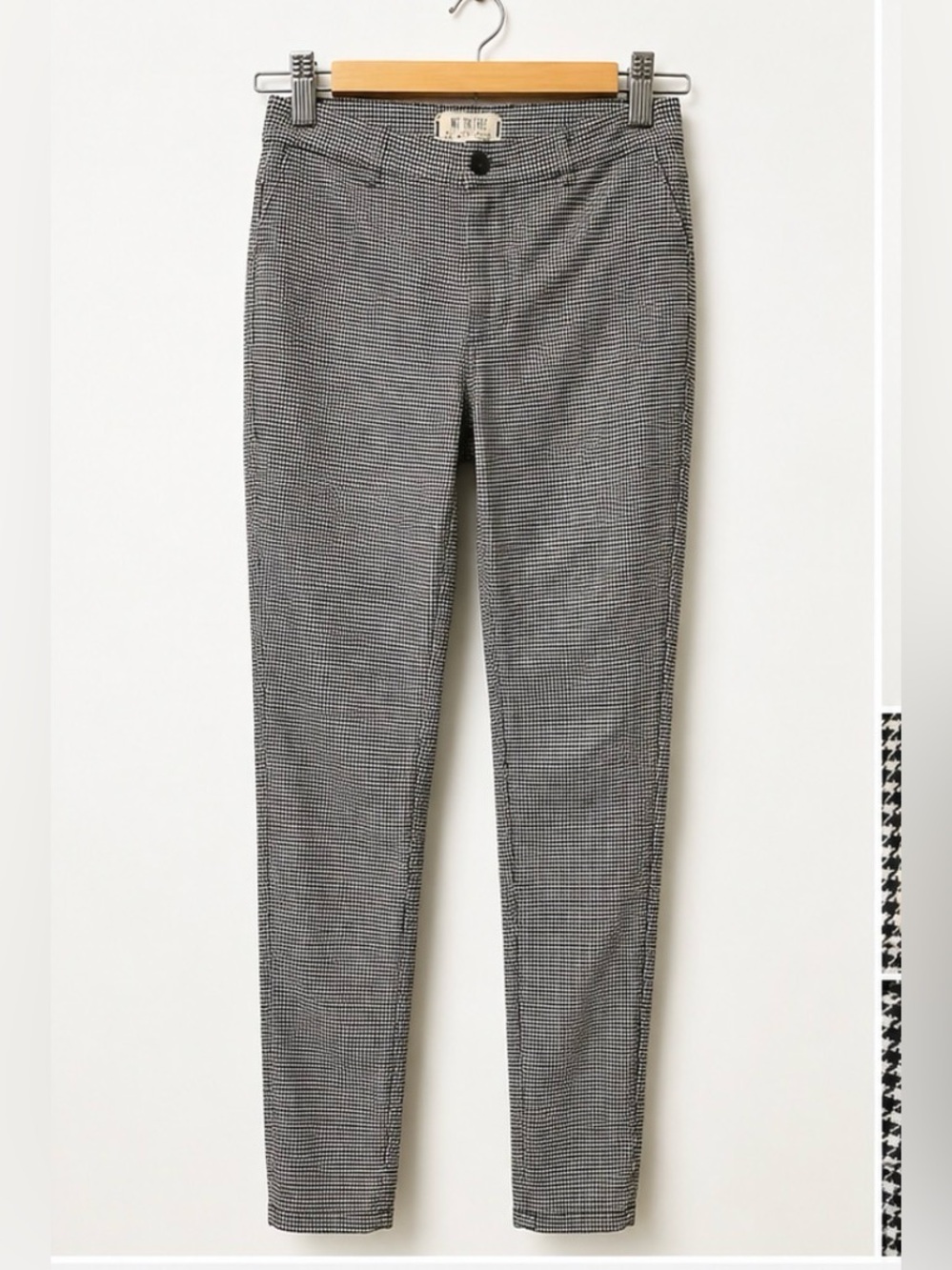 We The Free Black & White Houndstooth Slim Ankle Pants Size 27